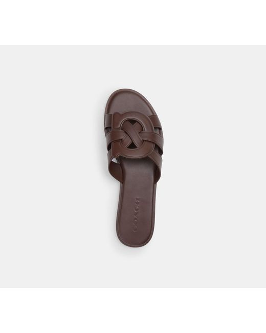 COACH Black Lena Slide Sandal
