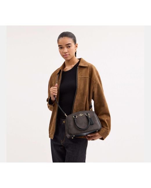 COACH Black Savannah Kleine Carryall Aus Signature Canvas