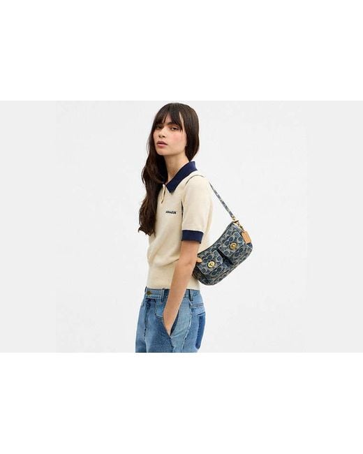 COACH Black Twin Turnlock Waverly Bag