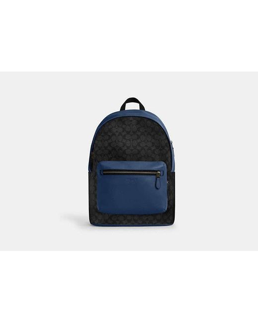 COACH West Rucksack Aus Signature Canvas in Blue für Herren