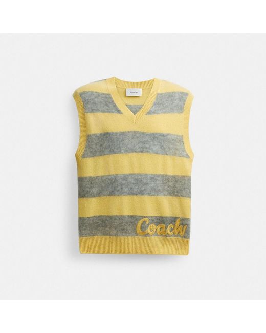 COACH Yellow Sweater Vest for men