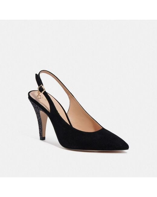 COACH Sutton Slingback Pump With Recycled Glitter in Black Lyst