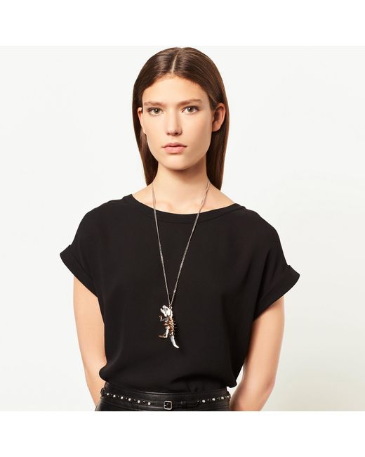 COACH Large Rexy Necklace in Silver 