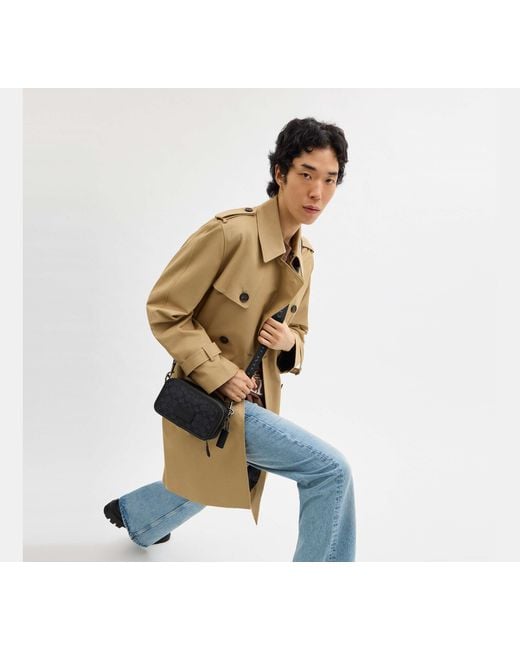 COACH Black Wyatt Crossbody Bag In Signature Canvas for men