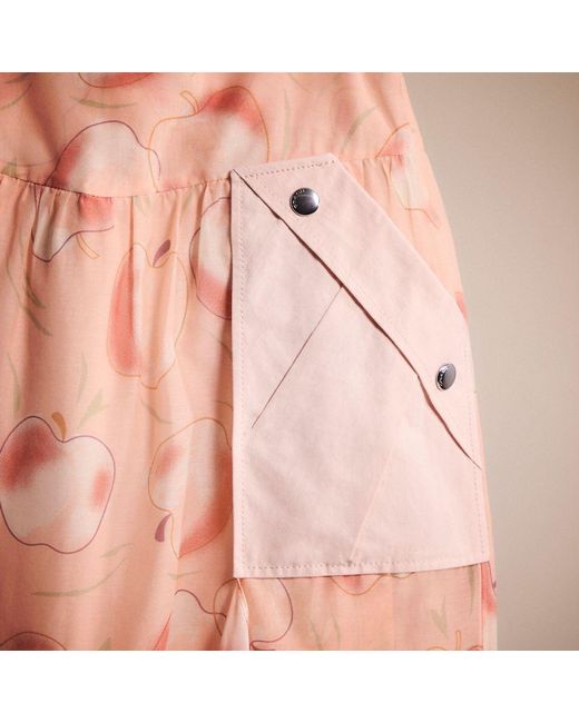 COACH Pink Restored Long Draped Skirt With Pockets
