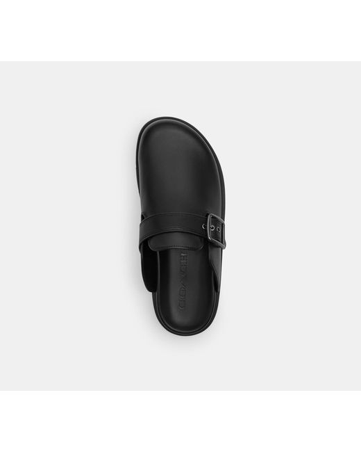 COACH Black Buckle Clog for men