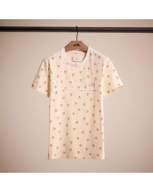 COACH Natural Restored Ditsy Floral T Shirt In Organic Cotton