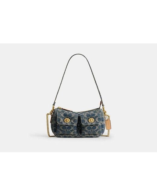 COACH Black Twin Turnlock Waverly Bag