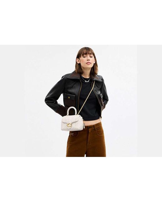 COACH Black Tabby Top Handle Bag With Quilting