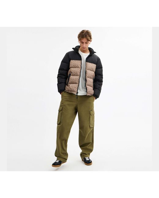 COACH Black Signature Down Jacket for men