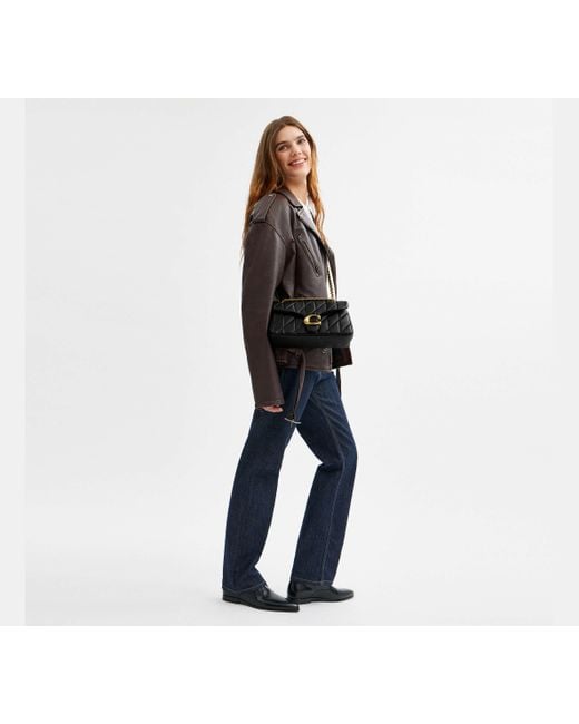 COACH Black Tabby Schultertasche 26 Mit Bauschiger Steppung