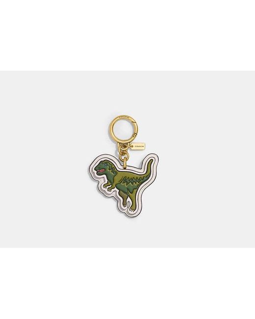 COACH Black Rexy Leather Bag Charm
