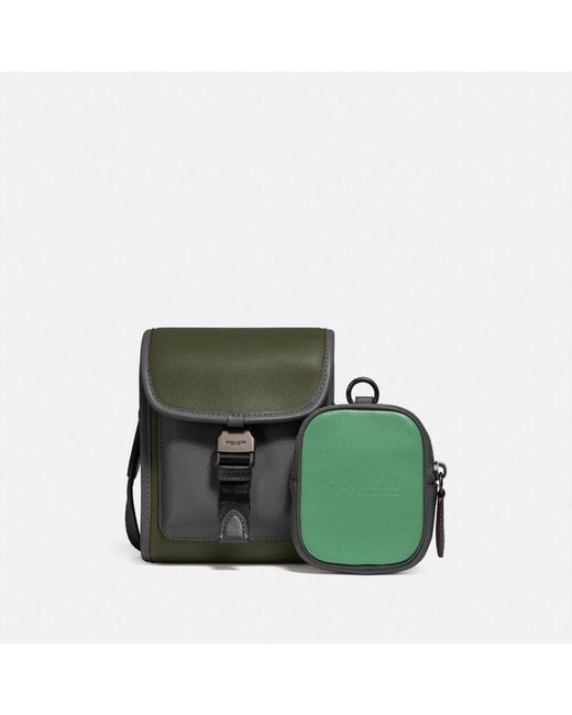COACH Green Charter North/south Crossbody With Hybrid Pouch In Colorblock for men