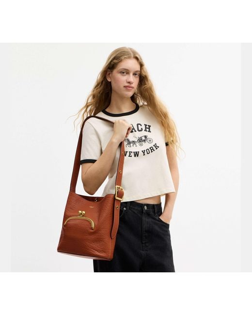 COACH Black Bleecker Bucket Bag With Kisslock