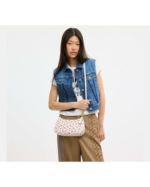 COACH Black Teri Shoulder Bag With Cherry Print