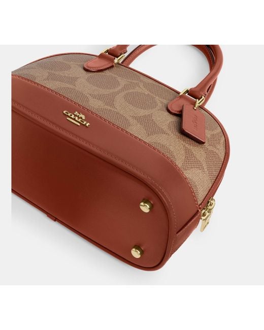 COACH Black Sabrina Satchel Aus Signature Canvas