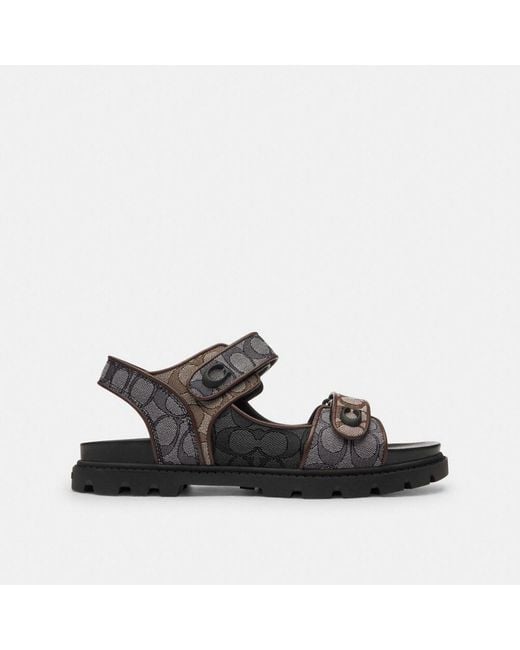 COACH Black Platform Sandal In Signature Jacquard for men