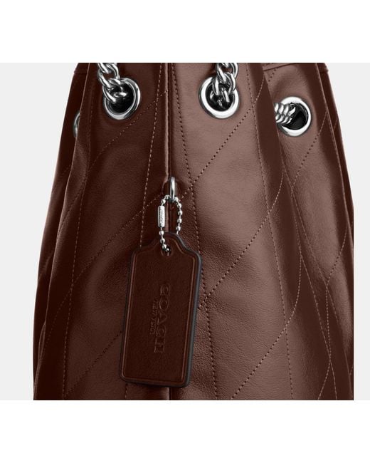 COACH Brown Evelyn Shoulder Bag With Quilting