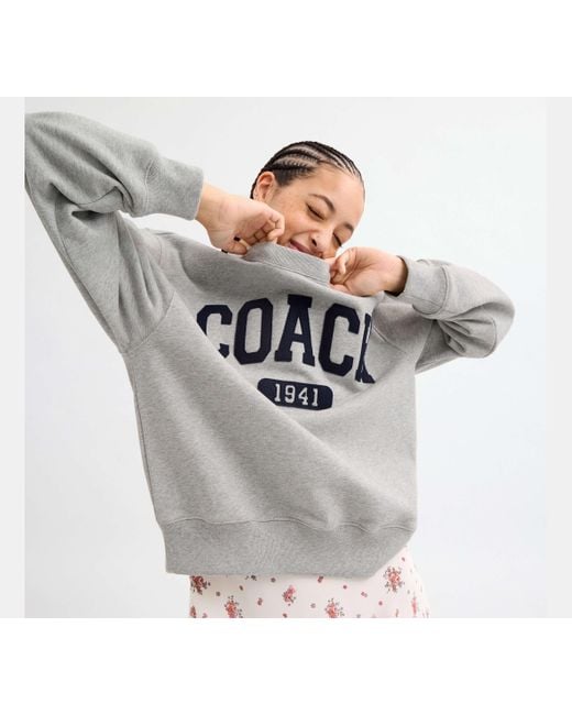 COACH Black Sporty Boyfriend Crewneck Sweatshirt