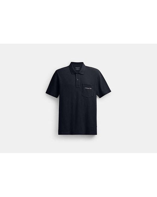 COACH Black Pocket Polo for men