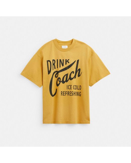 COACH Yellow Americana T Shirt for men