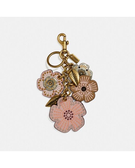 COACH Multicolor Studded Tea Rose Mix Bag Charm