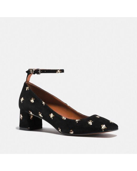 COACH Suede Ankle Strap Pump With 