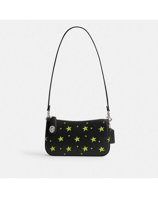 COACH Black Cosmic Penn Shoulder Bag With Star Print