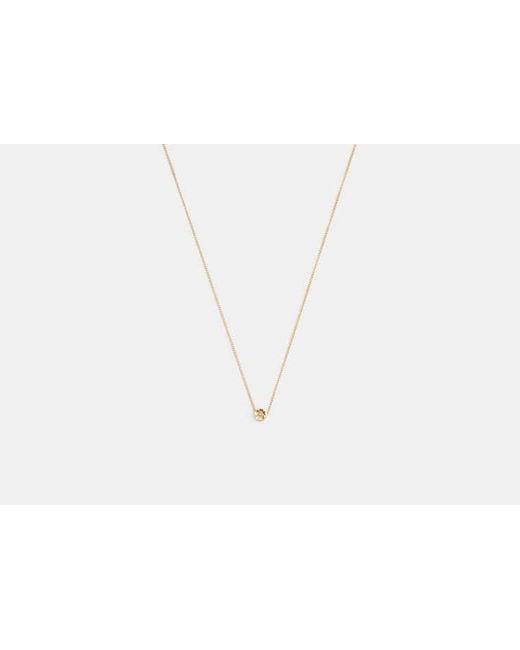 COACH Black Tea Rose Pendant Necklace