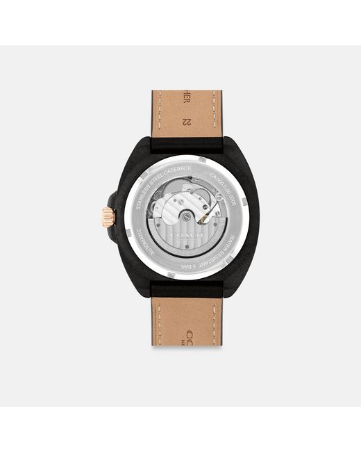 COACH Black Charter Automatic Watch, Mm for men