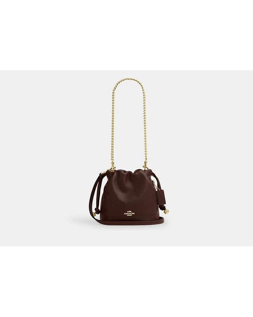 COACH Black Faye Mini Drawstring Bag
