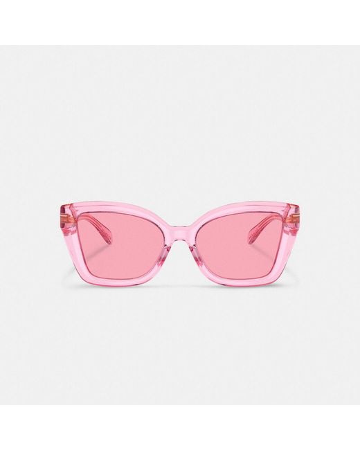 COACH Pink Jelly Tabby Square Cat Eye Sunglasses