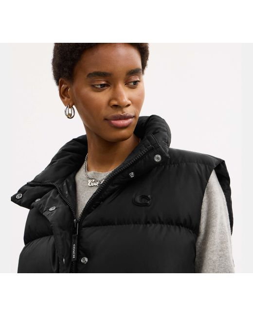 Chaleco Acolchado COACH de color Black