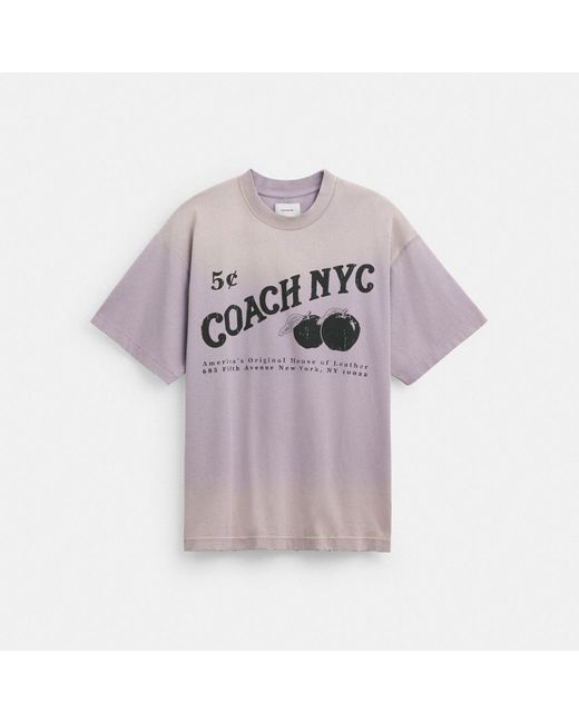 COACH Purple Signature Apple T Shirt for men