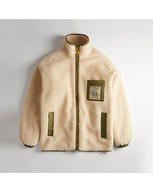 COACH Natural Topia Loop Fleece Jacket