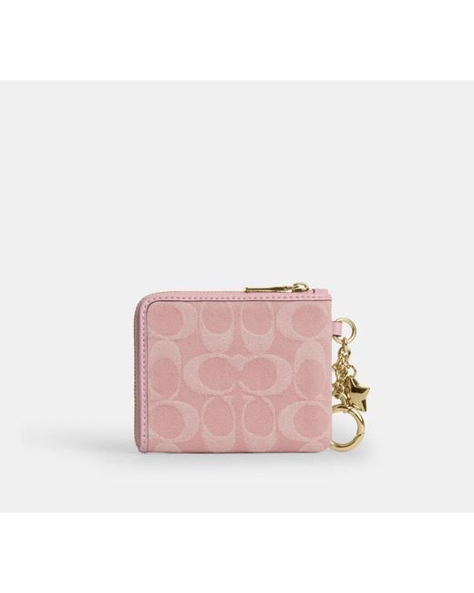 COACH Black Small Corner Zip Wallet With Charms