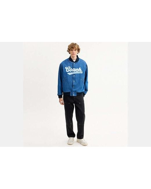 Chaqueta Varsity COACH de hombre de color Blue