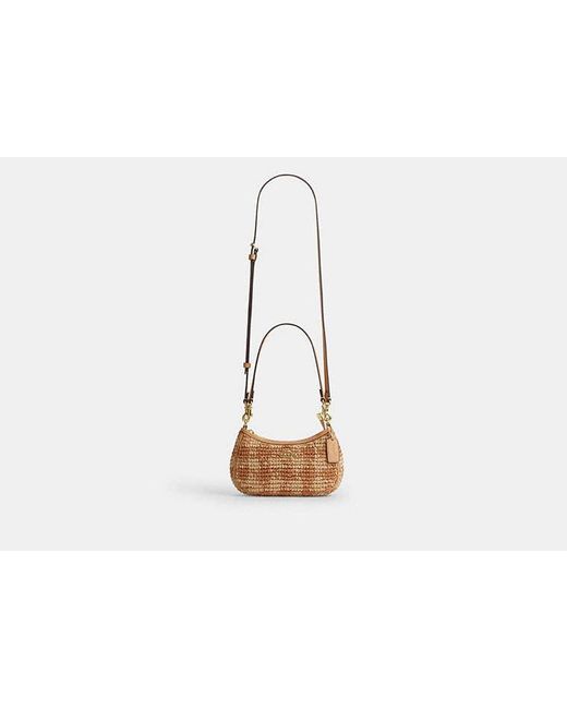COACH Black Teri Mini Crossbody Bag With Gingham Print