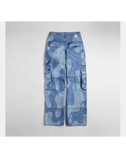 COACH Blue Cargo Pants In Wavy Wash