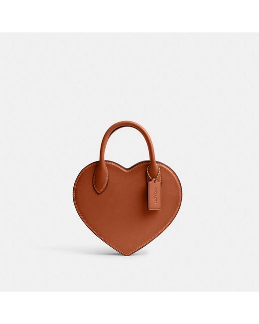 COACH Heart Bag In Regenerative Leather in Brown | Lyst