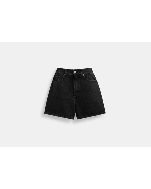 COACH Black Denim-Shorts aus Biobaumwolle