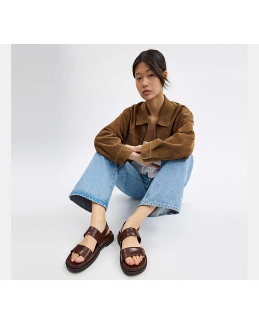 COACH Black Two Band Sandal