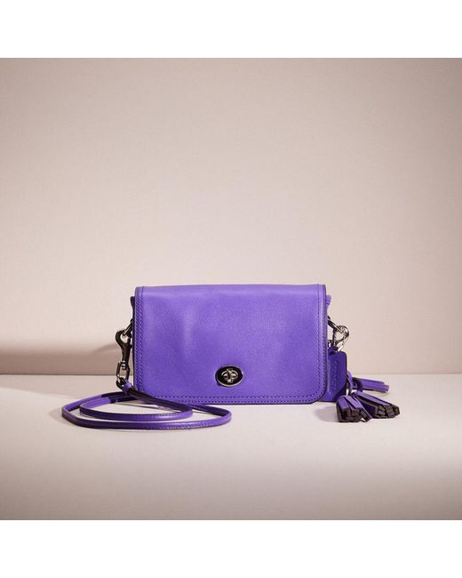 COACH Purple Restored Penny Shoulder Bag