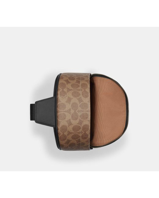 Mochila West en lona de firma con bloques de color COACH de hombre de color Black