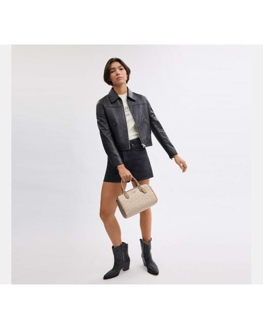 COACH Black Rowan Satchel Bag