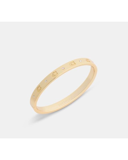 COACH Black Repeated C Hinged Bangle