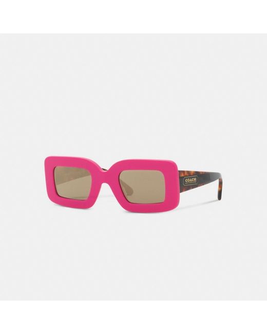 COACH Oversized Badge Sunglasses in Pink Lyst COACH Oversized Badge Sunglasses in Pink Lyst