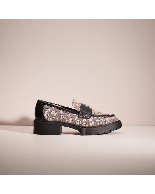 COACH Pink Restored Leah Loafer In Signature Jacquard