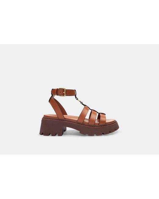 COACH Black Sculpted C Platform Fisherman Sandal