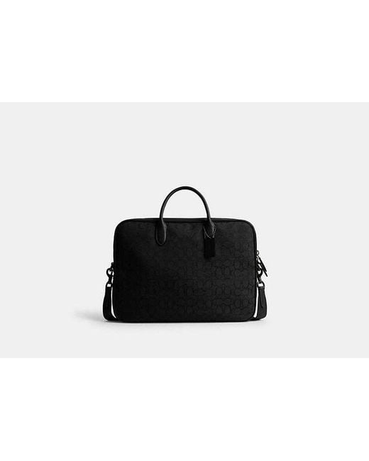 COACH Black Theo Work Bag for men